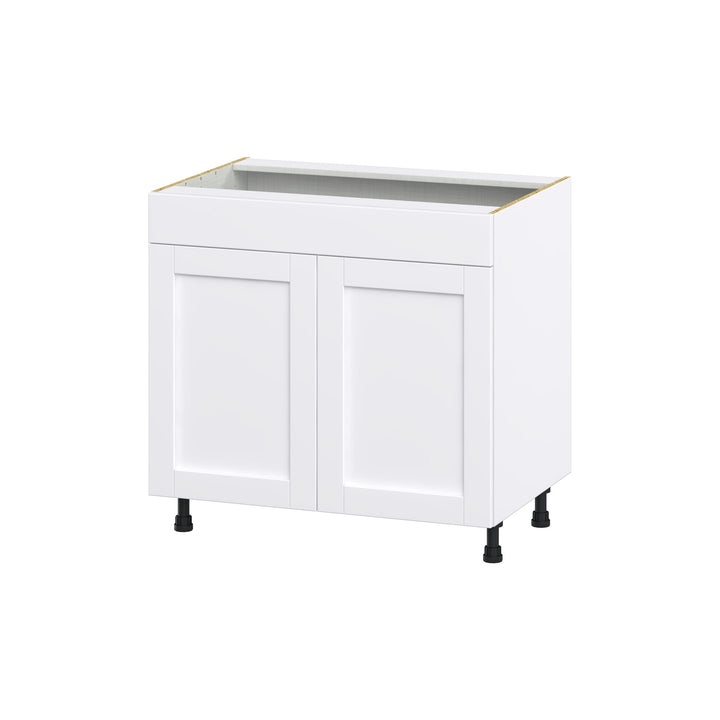 Hugo&Borg Rosemont 36-in W x 34.5-in H x 24-in D Glacier White Sink Base Fully Assembled Cabinet (Flat Panel Shaker Style)