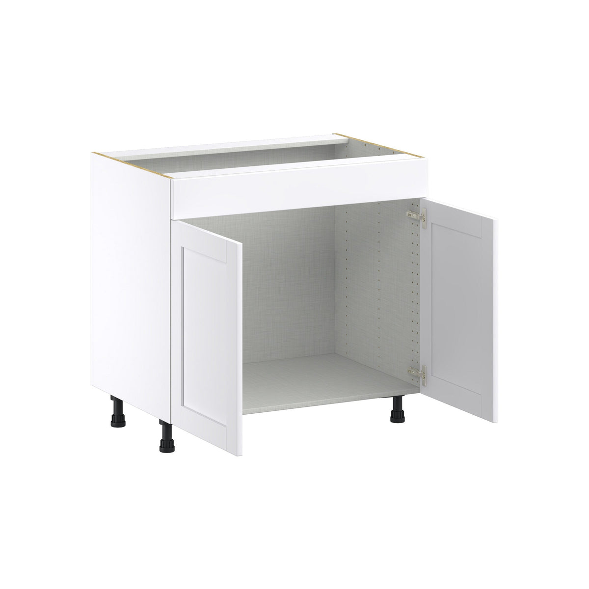 Hugo&Borg Rosemont 36-in W x 34.5-in H x 24-in D Glacier White Sink Base Fully Assembled Cabinet (Flat Panel Shaker Style)