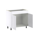 Hugo&Borg Rosemont 36-in W x 34.5-in H x 24-in D Glacier White Sink Base Fully Assembled Cabinet (Flat Panel Shaker Style)