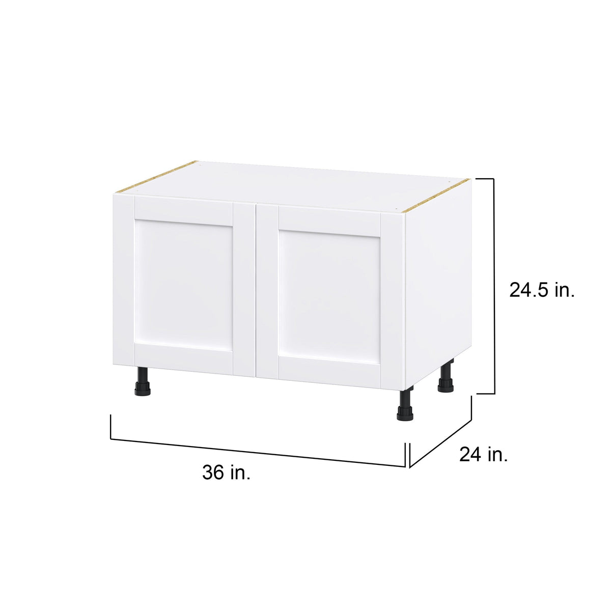 Hugo&Borg Rosemont 36-in W x 24.5-in H x 24-in D Glacier White Sink Base Fully Assembled Cabinet (Flat Panel Shaker Style)