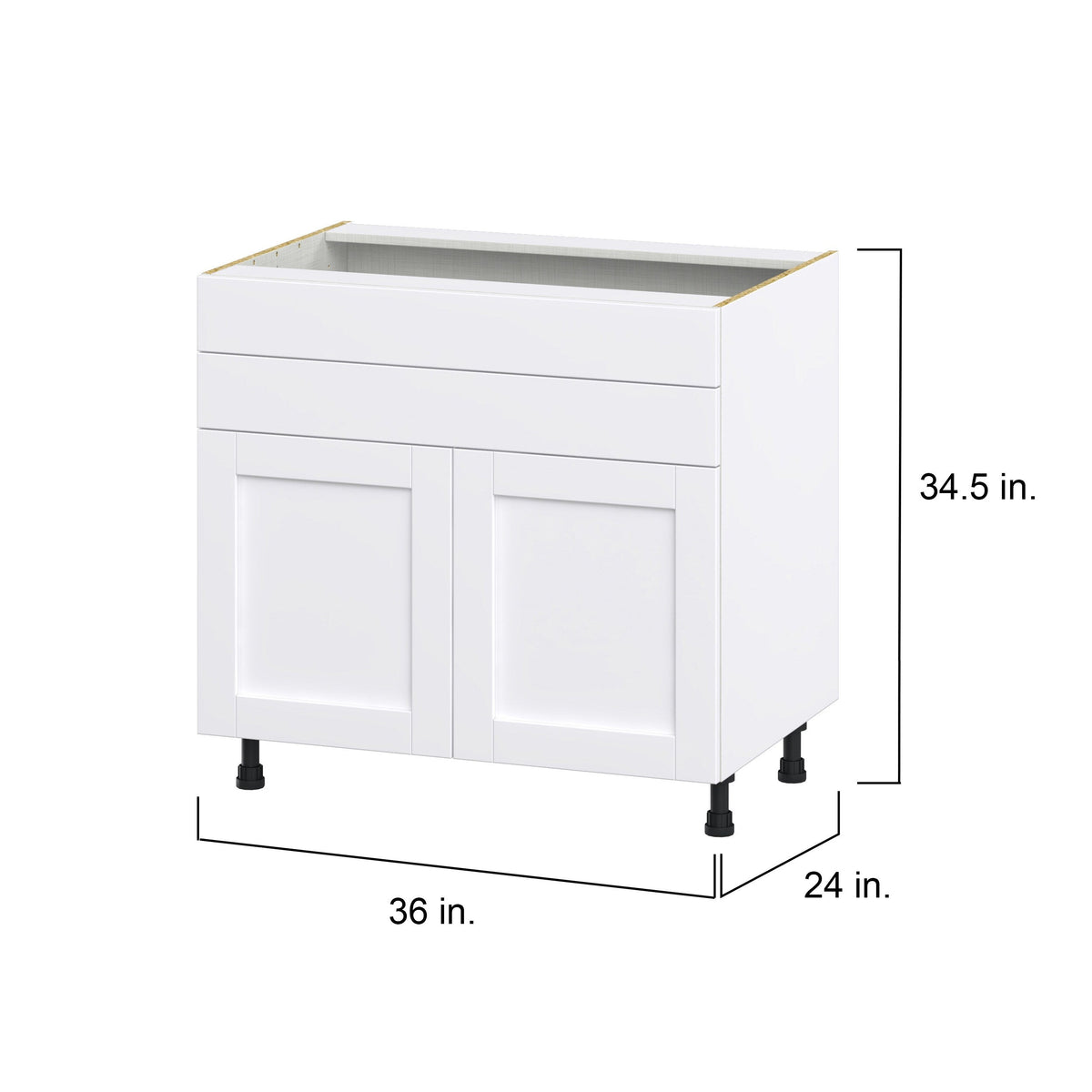 Hugo&Borg Rosemont 36-in W x 34.5-in H x 24-in D Glacier White 1-Drawer Base Fully Assembled Cabinet (Flat Panel Shaker Style)