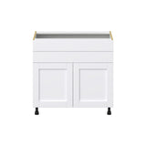 Hugo&Borg Rosemont 36-in W x 34.5-in H x 24-in D Glacier White 1-Drawer Base Fully Assembled Cabinet (Flat Panel Shaker Style)