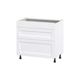 Hugo&Borg Rosemont 36-in W x 34.5-in H x 24-in D Glacier White 2-Drawer Base Fully Assembled Cabinet