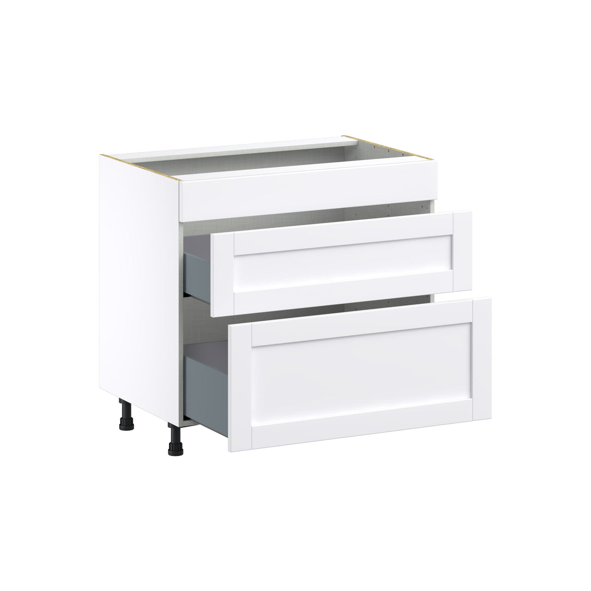 Hugo&Borg Rosemont 36-in W x 34.5-in H x 24-in D Glacier White 2-Drawer Base Fully Assembled Cabinet