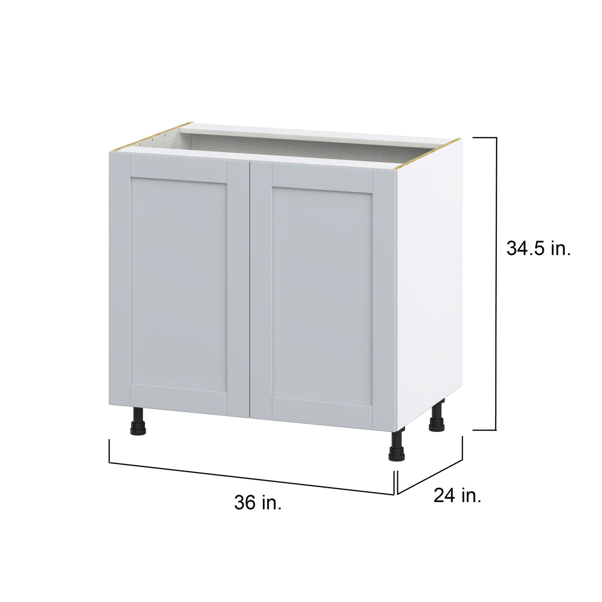 Hugo&Borg Charlesberg 36-in W x 34.5-in H x 24-in D Gray Base Fully Assembled Cabinet (Flat Panel Shaker Door Style)