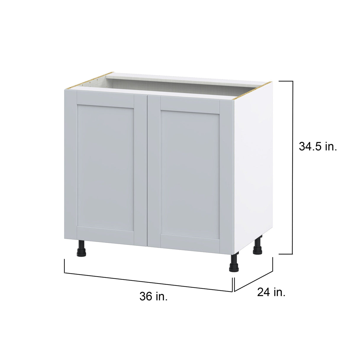 Hugo&Borg Charlesberg 36-in W x 34.5-in H x 24-in D Gray 3-Drawers Base Fully Assembled Cabinet (Flat Panel Shaker Style)