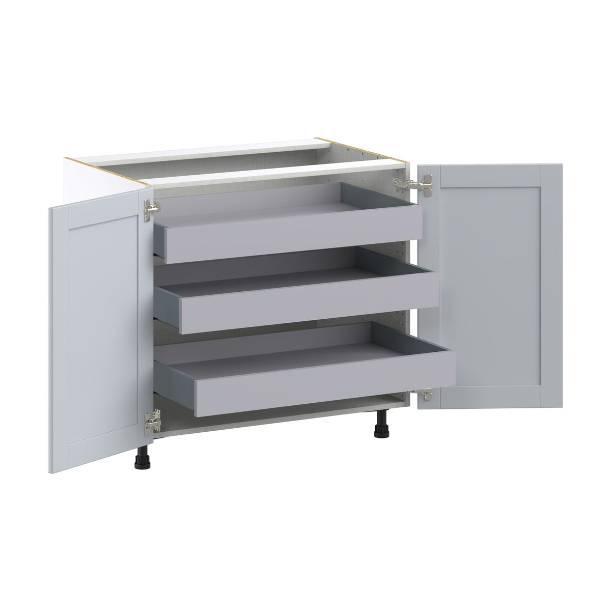 Hugo&Borg Charlesberg 36-in W x 34.5-in H x 24-in D Gray 3-Drawers Base Fully Assembled Cabinet (Flat Panel Shaker Style)