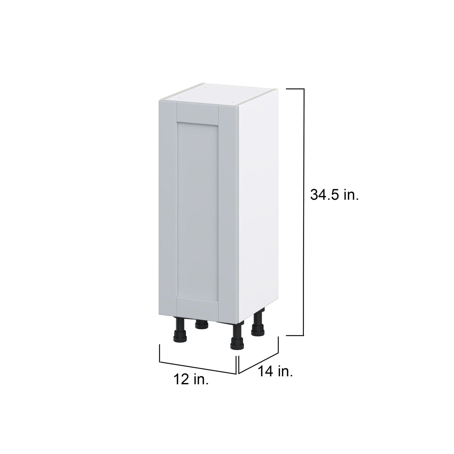 Hugo&Borg Charlesberg 12-in W x 34.5-in H x 14-in D Gray Base Fully Assembled Cabinet (Flat Panel Shaker Door Style)