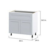 Hugo&Borg Charlesberg 36-in W x 34.5-in H x 24-in D Gray 1-Drawer Base Fully Assembled Cabinet (Flat Panel Shaker Style)