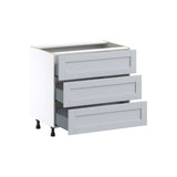 Hugo&Borg Charlesberg 36-in W x 34.5-in H x 24-in D Gray 3-Drawer Base Fully Assembled Cabinet