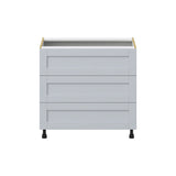 Hugo&Borg Charlesberg 36-in W x 34.5-in H x 24-in D Gray 3-Drawer Base Fully Assembled Cabinet