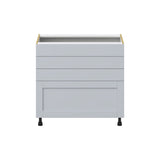 Hugo&Borg Charlesberg 36-in W x 34.5-in H x 24-in D Gray 3-Drawer Base Fully Assembled Cabinet