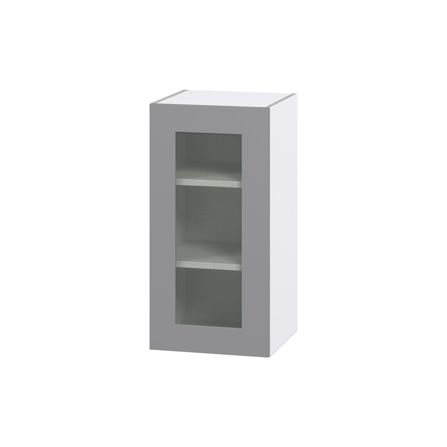 Hugo&Borg Beaumont 15-in W x 30-in H x 14-in D Slate Gray Wall Fully Assembled Cabinet (Glass Panel Shaker Door Style)