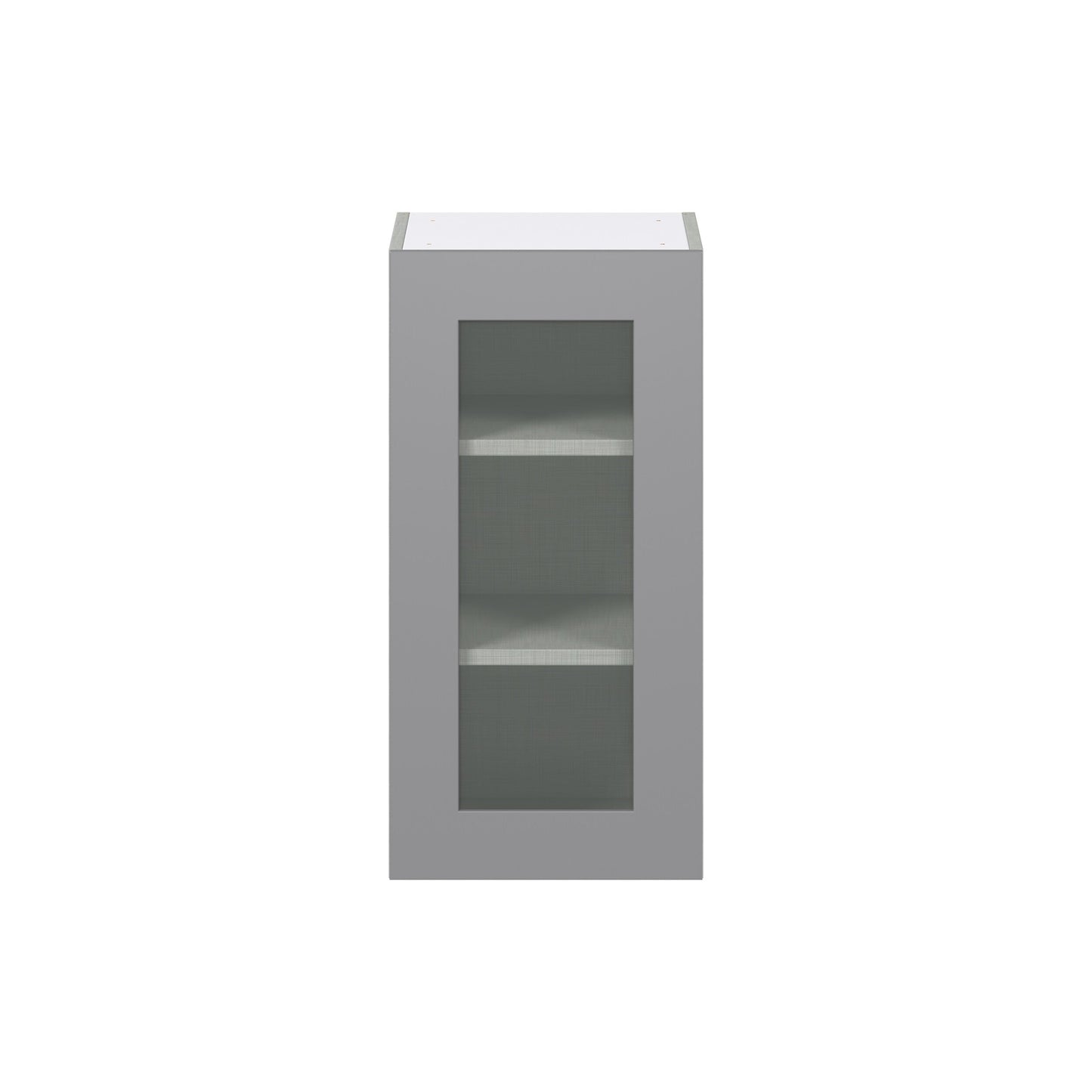 Hugo&Borg Beaumont 15-in W x 30-in H x 14-in D Slate Gray Wall Fully Assembled Cabinet (Glass Panel Shaker Door Style)
