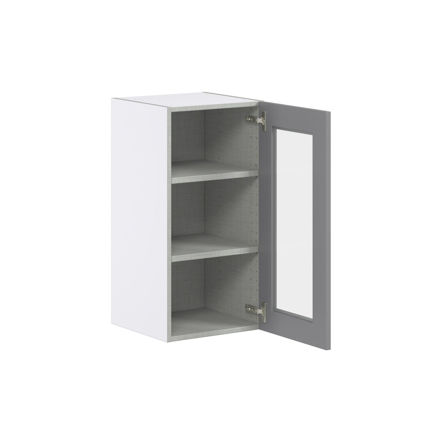 Hugo&Borg Beaumont 15-in W x 30-in H x 14-in D Slate Gray Wall Fully Assembled Cabinet (Glass Panel Shaker Door Style)