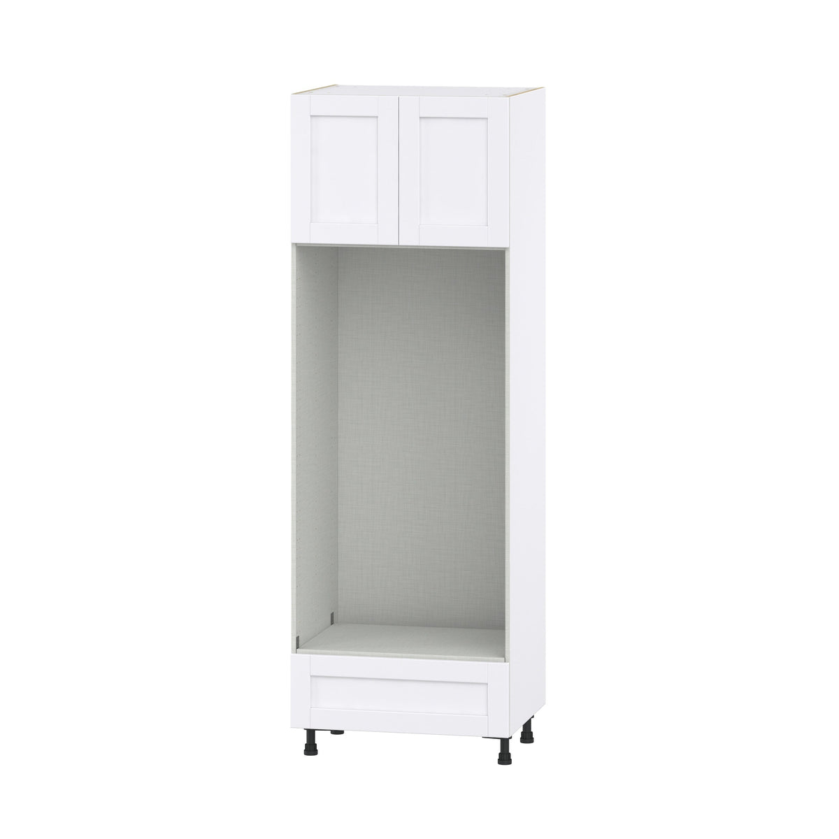 Hugo&Borg Rosemont 30-in W x 89.5-in H x 24-in D Glacier White 1-Drawer Microwave Base Fully Assembled Cabinet (Flat Panel Shaker Style)