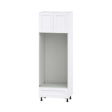 Hugo&Borg Rosemont 30-in W x 89.5-in H x 24-in D Glacier White 1-Drawer Microwave Base Fully Assembled Cabinet (Flat Panel Shaker Style)