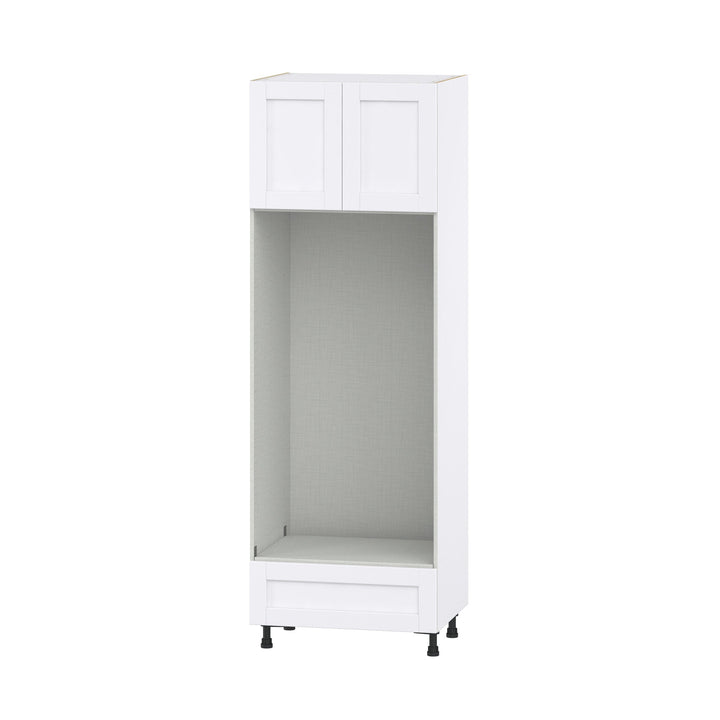 Hugo&Borg Rosemont 30-in W x 89.5-in H x 24-in D Glacier White 1-Drawer Microwave Base Fully Assembled Cabinet (Flat Panel Shaker Style)