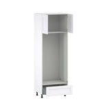Hugo&Borg Rosemont 30-in W x 89.5-in H x 24-in D Glacier White 1-Drawer Microwave Base Fully Assembled Cabinet (Flat Panel Shaker Style)