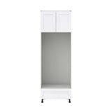 Hugo&Borg Rosemont 30-in W x 89.5-in H x 24-in D Glacier White 1-Drawer Microwave Base Fully Assembled Cabinet (Flat Panel Shaker Style)