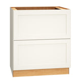 Diamond Express Jamestown 30-in W x 34.5-in H x 24-in D White 2-Drawer Base Fully Assembled Plywood Cabinet (Recessed Panel Shaker Style)