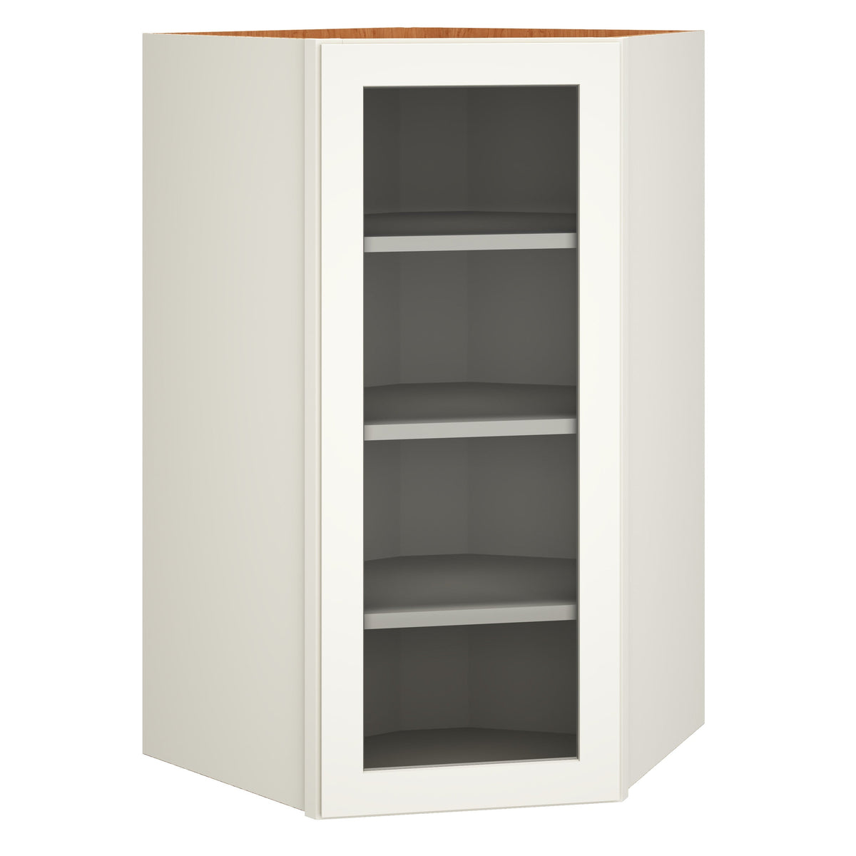 Diamond Express Jamestown 42-in W x 42-in H x 12-in D White Diagonal Corner Wall Fully Assembled Plywood Cabinet (Recessed Panel Shaker Style)