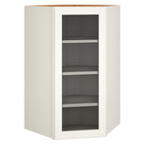 Diamond Express Jamestown 42-in W x 42-in H x 12-in D White Diagonal Corner Wall Fully Assembled Plywood Cabinet (Recessed Panel Shaker Style)
