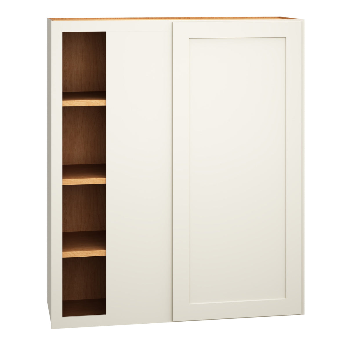 Diamond Express Jamestown 36-in W x 39-in H x 12-in D White Blind Corner Wall Fully Assembled Plywood Cabinet (Recessed Panel Shaker Style)