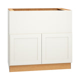 Diamond Express Jamestown 36-in W x 34.5-in H x 24-in D White 1-Drawer Base Fully Assembled Plywood Cabinet (Recessed Panel Shaker Style)