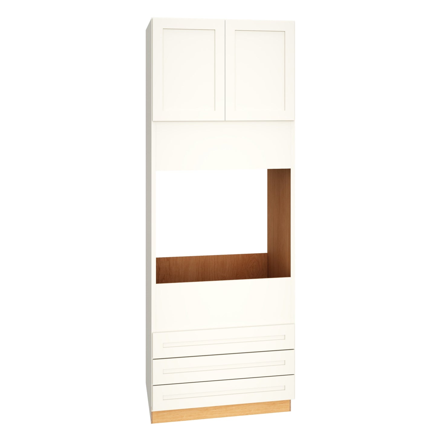 Diamond Express Jamestown 33-in W x 96-in H x 24-in D White 3-Drawers Single Oven Base Fully Assembled Plywood Cabinet (Recessed Panel Shaker Style)