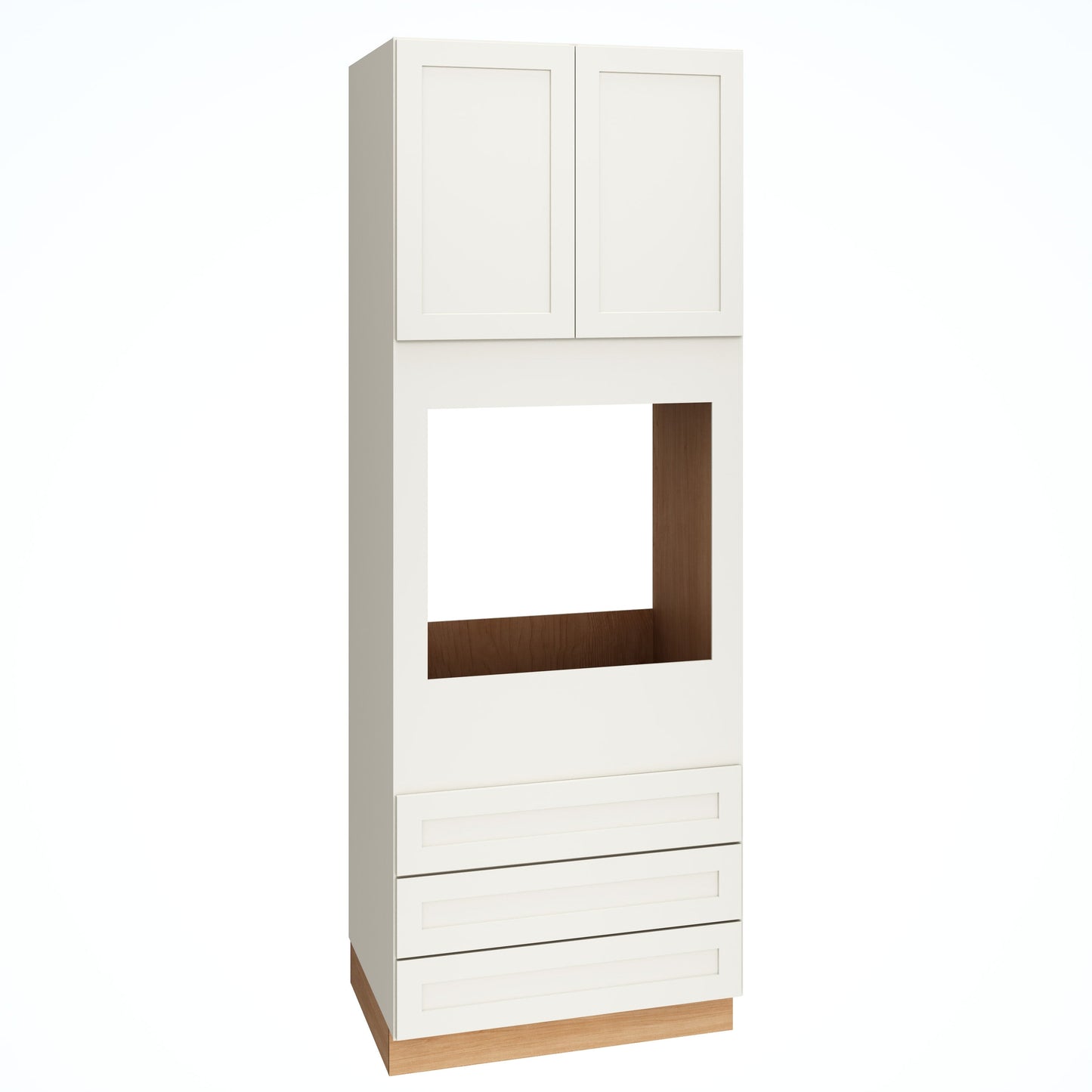 Diamond Express Jamestown 33-in W x 93-in H x 24-in D White 3-Drawers Single Oven Base Fully Assembled Plywood Cabinet (Recessed Panel Shaker Style)