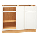 Diamond Express Jamestown 48-in W x 34.5-in H x 24-in D White Blind 1-Drawer Corner Base Fully Assembled Plywood Cabinet (Recessed Panel Shaker Style)
