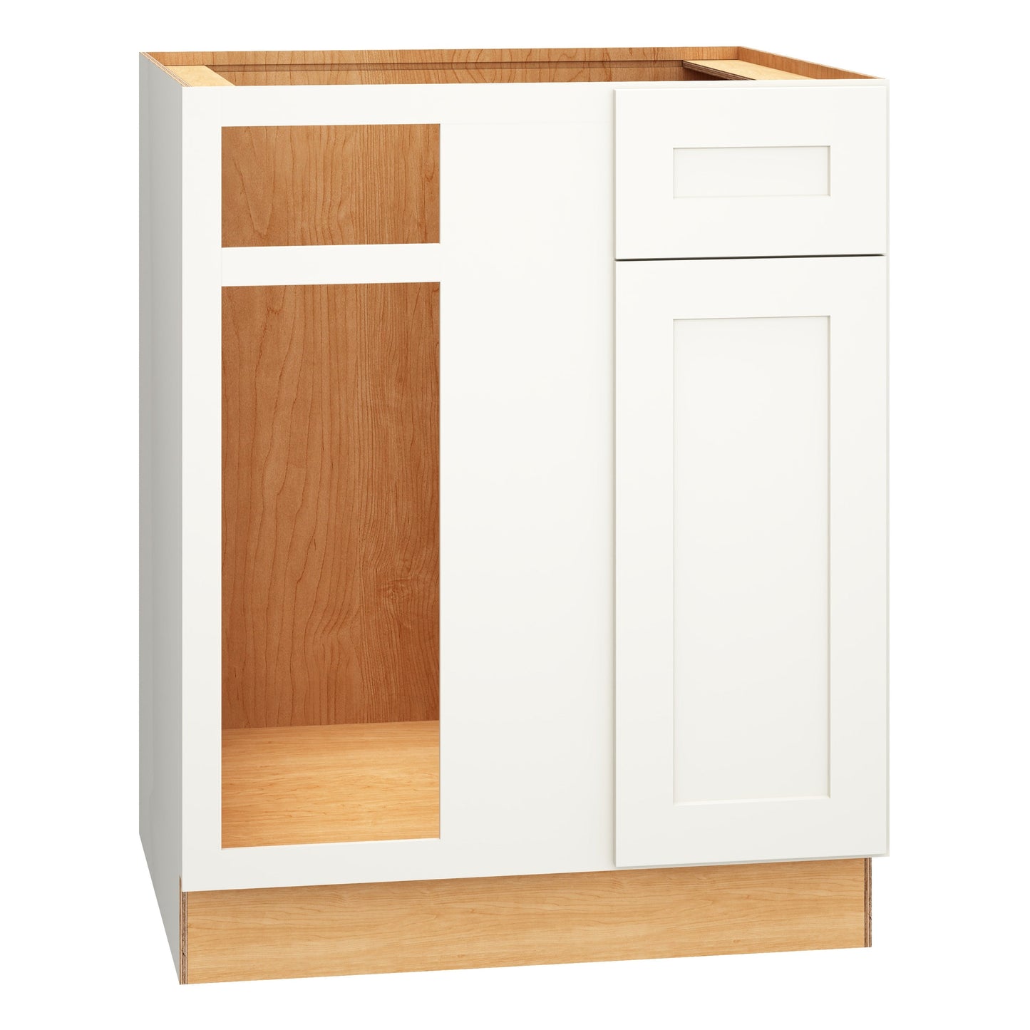 Diamond Express Jamestown 36-in W x 34.5-in H x 24-in D White Blind 1-Drawer Corner Base Fully Assembled Plywood Cabinet (Recessed Panel Shaker Style)