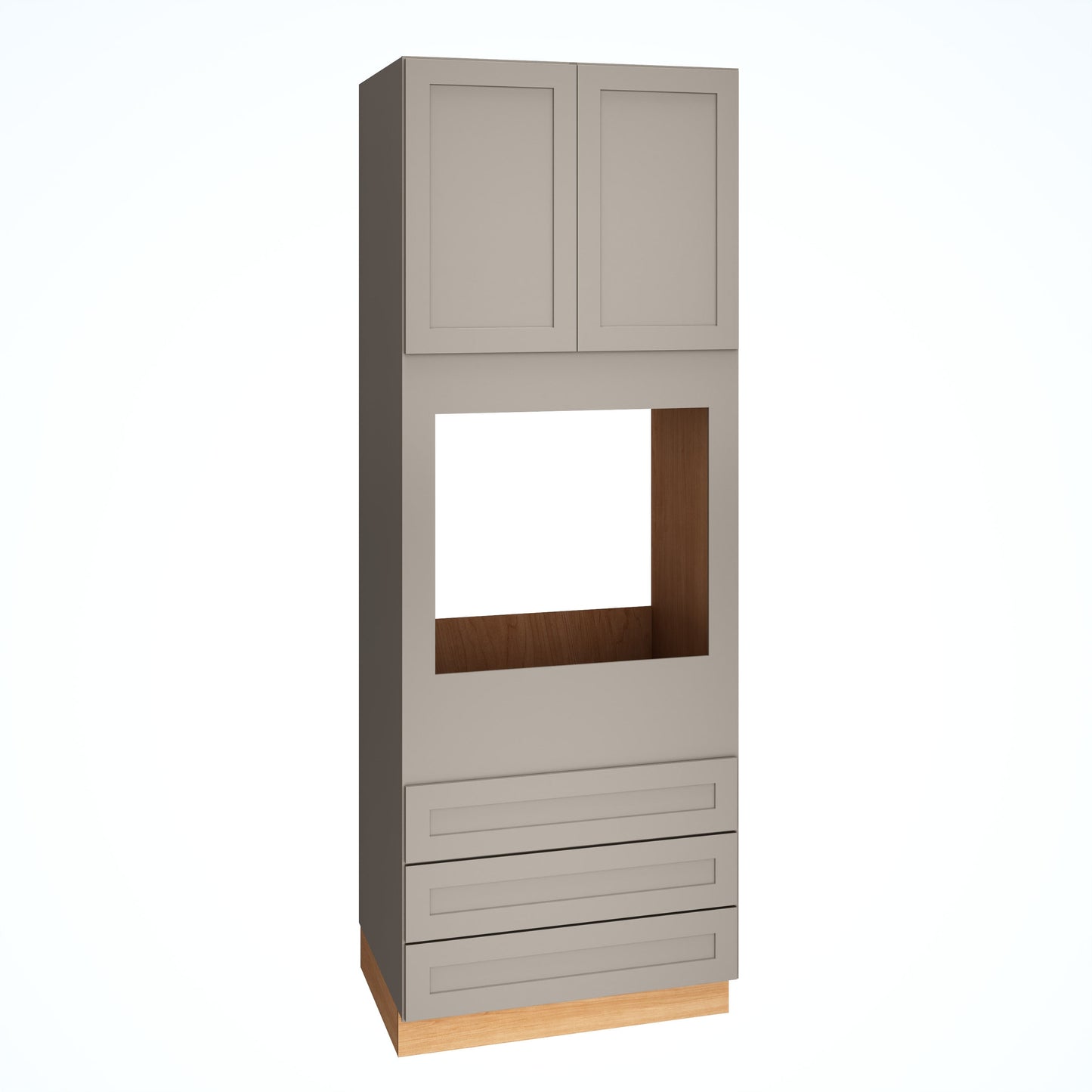 Diamond Express Jamestown 33-in W x 93-in H x 24-in D Cloud Gray 3-Drawers Single Oven Base Fully Assembled Plywood Cabinet (Recessed Panel Shaker Style)
