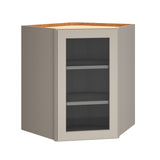 Diamond Express Jamestown 30-in W x 30-in H x 12-in D Cloud Gray Diagonal Corner Wall Fully Assembled Plywood Cabinet (Recessed Panel Shaker Style)