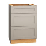 Diamond Express Jamestown 24-in W x 34.5-in H x 24-in D Cloud Gray 3-Drawer Base Fully Assembled Plywood Cabinet (Recessed Panel Shaker Style)