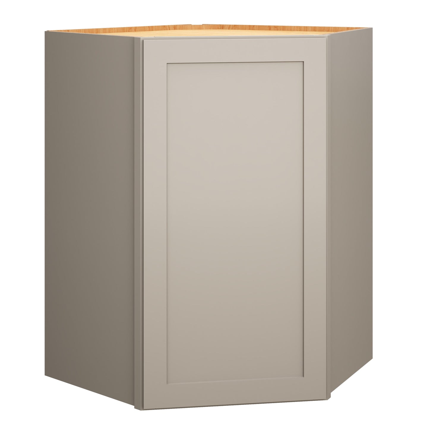 Diamond Express Jamestown 36-in W x 36-in H x 24-in D Cloud Gray Diagonal Corner Wall Fully Assembled Plywood Cabinet (Recessed Panel Shaker Style)