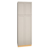 Diamond Express Jamestown 30-in W x 96-in H x 24-in D Cloud Gray Pantry Fully Assembled Plywood Cabinet (Recessed Panel Shaker Door Style)