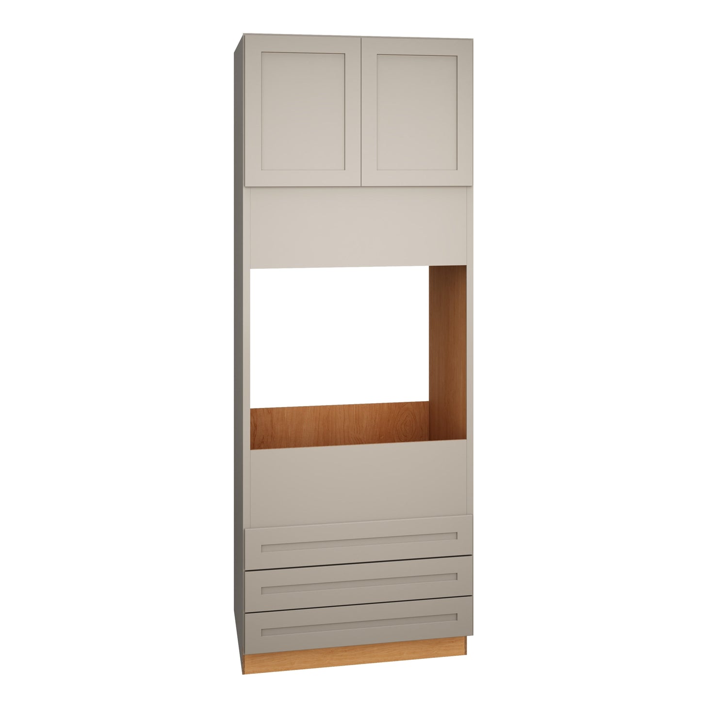Diamond Express Jamestown 33-in W x 90-in H x 24-in D Cloud Gray 3-Drawers Single Oven Base Fully Assembled Plywood Cabinet (Recessed Panel Shaker Style)