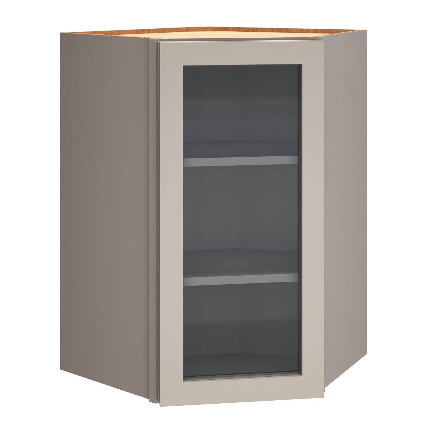 Diamond Express Jamestown 36-in W x 36-in H x 12-in D Cloud Gray Diagonal Corner Wall Fully Assembled Plywood Cabinet (Recessed Panel Shaker Style)