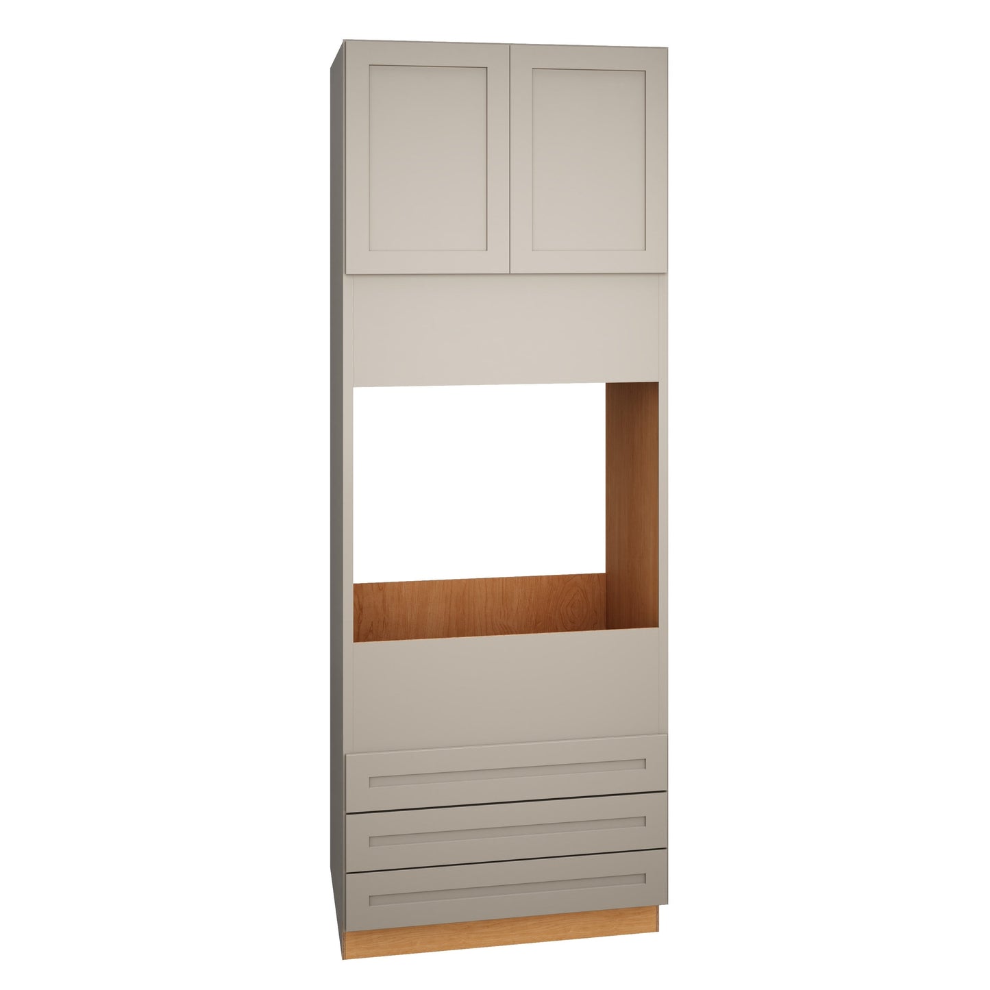 Diamond Express Jamestown 33-in W x 96-in H x 24-in D Cloud Gray 3-Drawers Single Oven Base Fully Assembled Plywood Cabinet (Recessed Panel Shaker Style)