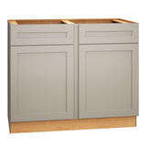 Diamond Express Jamestown 42-in W x 34.5-in H x 24-in D Cloud Gray 1-Drawer Base Fully Assembled Plywood Cabinet (Recessed Panel Shaker Style)