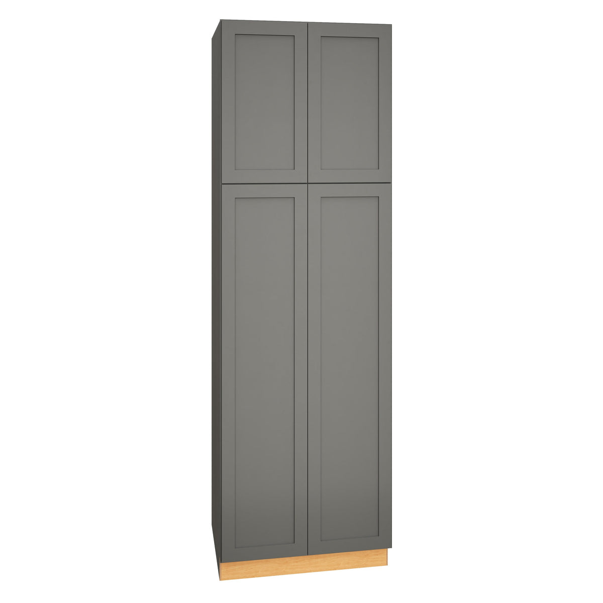 Diamond Express Jamestown 30-in W x 96-in H x 24-in D Moonstone Gray Pantry Fully Assembled Plywood Cabinet (Recessed Panel Shaker Door Style)
