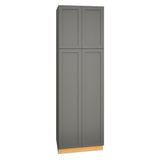 Diamond Express Jamestown 30-in W x 96-in H x 24-in D Moonstone Gray Pantry Fully Assembled Plywood Cabinet (Recessed Panel Shaker Door Style)