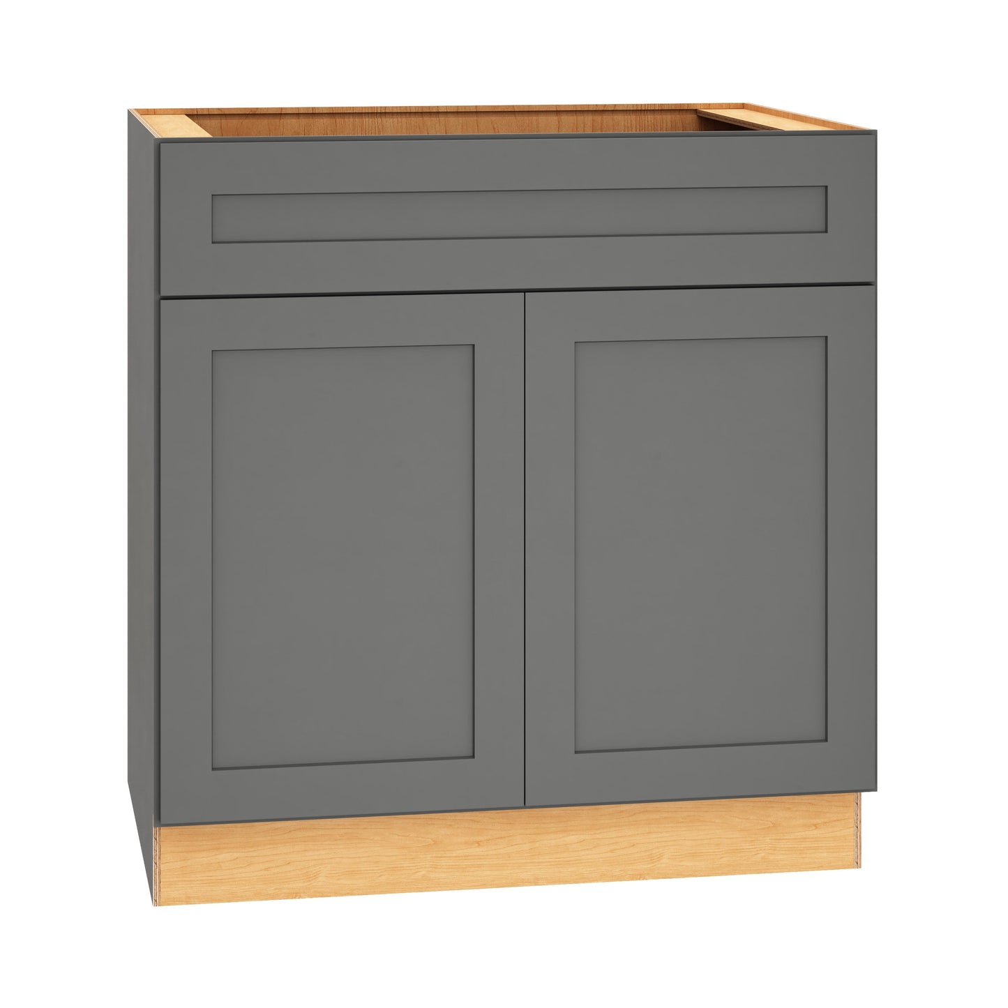 Diamond Express Jamestown 33-in W x 34.5-in H x 24-in D Moonstone Gray Sink Base Fully Assembled Plywood Cabinet (Recessed Panel Shaker Style)