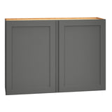 Diamond Express Jamestown 42-in W x 30-in H x 12-in D Moonstone Gray Wall Fully Assembled Plywood Cabinet (Recessed Panel Shaker Door Style)