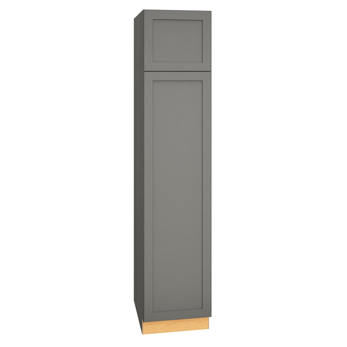 Diamond Express Jamestown 18-in W x 84-in H x 24-in D Moonstone Gray Pantry Fully Assembled Plywood Cabinet (Recessed Panel Shaker Door Style)