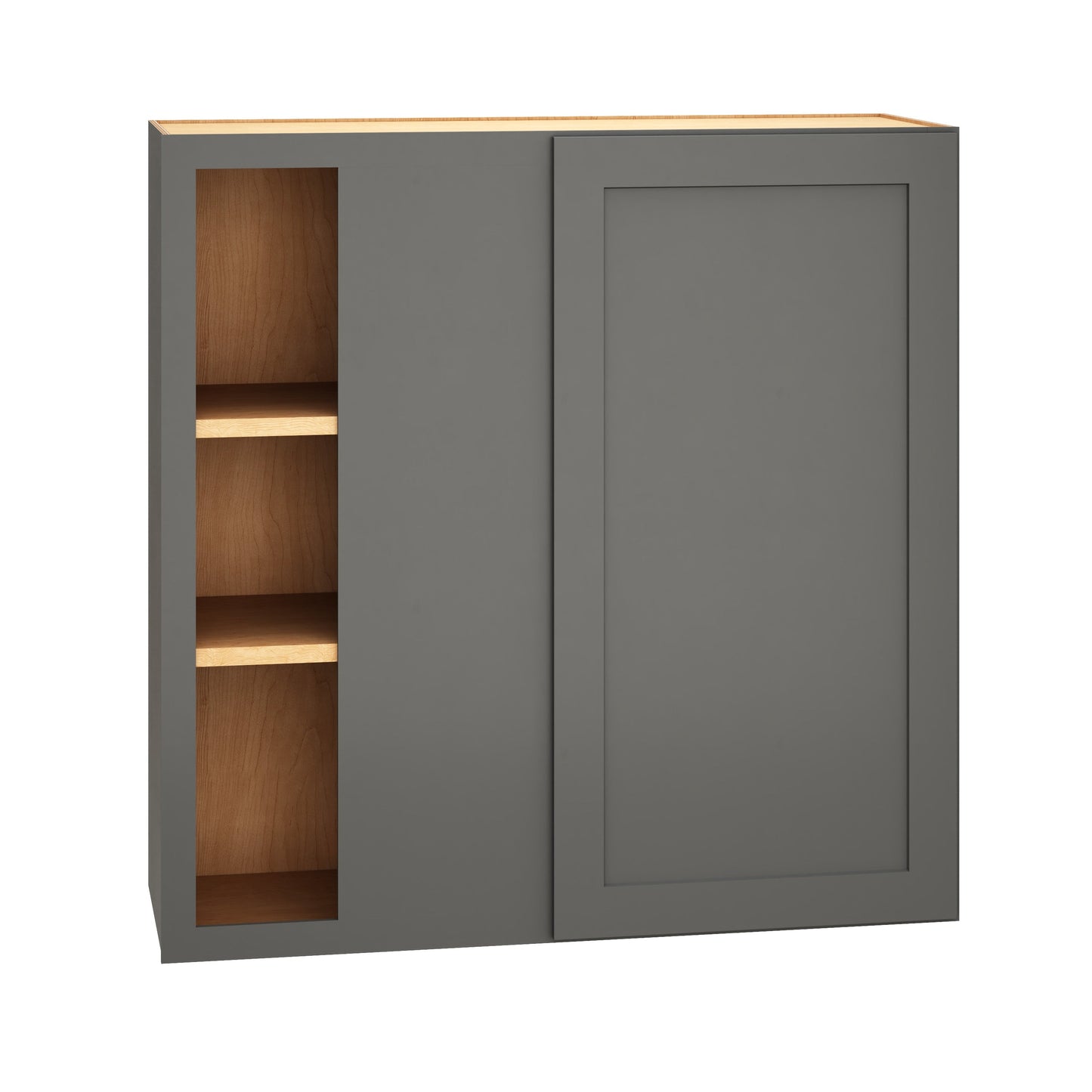 Diamond Express Jamestown 36-in W x 36-in H x 12-in D Moonstone Gray Blind Corner Wall Fully Assembled Plywood Cabinet (Recessed Panel Square Style)