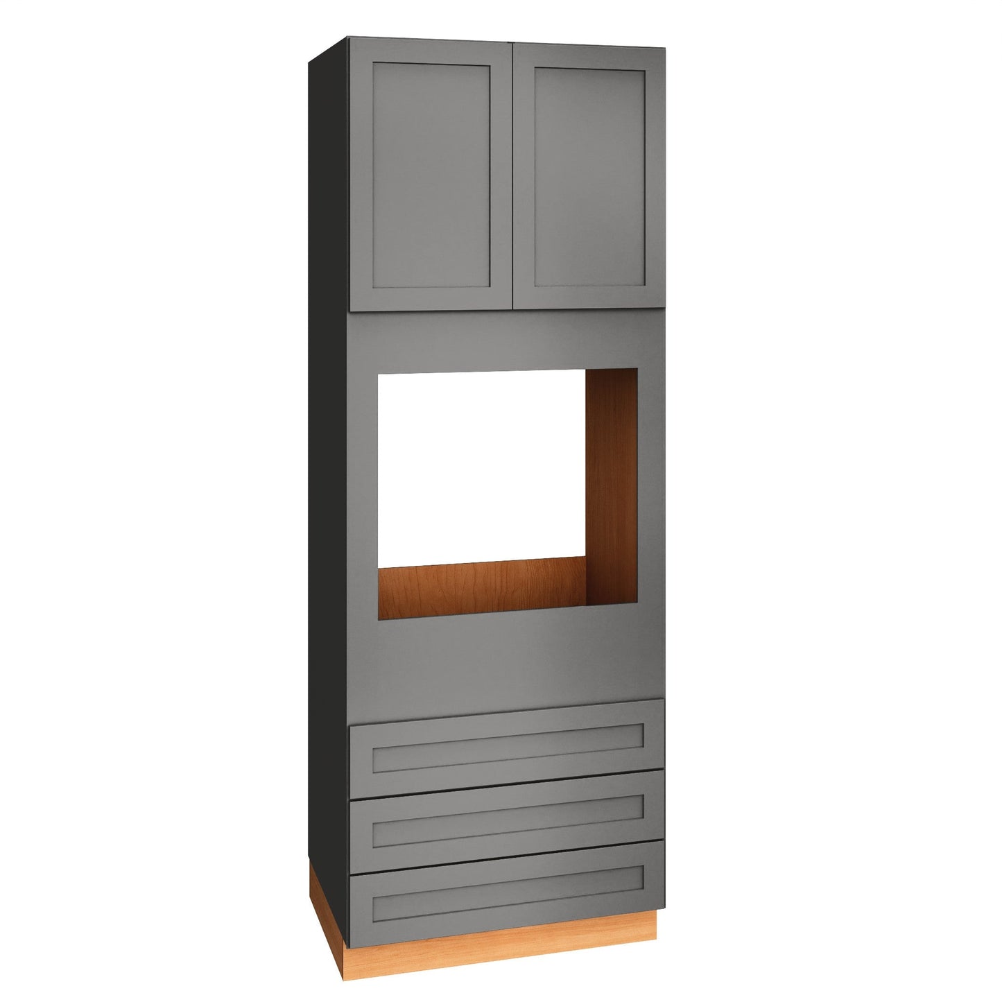 Diamond Express Jamestown 33-in W x 93-in H x 24-in D Moonstone Gray 3-Drawers Single Oven Base Fully Assembled Plywood Cabinet (Recessed Panel Square Style)