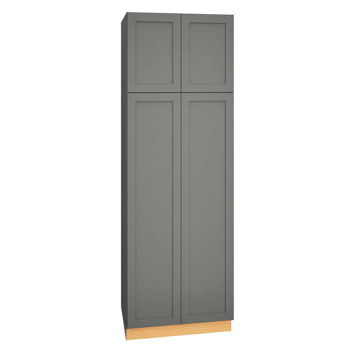 Diamond Express Jamestown 30-in W x 90-in H x 24-in D Moonstone Gray Pantry Fully Assembled Plywood Cabinet (Recessed Panel Shaker Door Style)